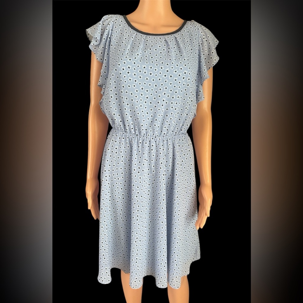 Elle Blue Floral Print Women’s Dress 6